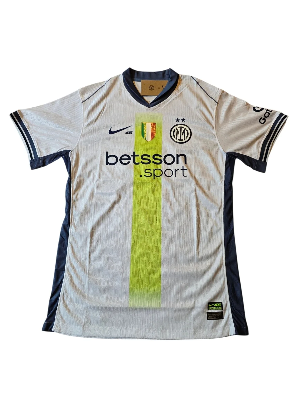 Nike Inter Milan Soccer Jersey Betsson Sport White/Green/Blue Men's 2XL